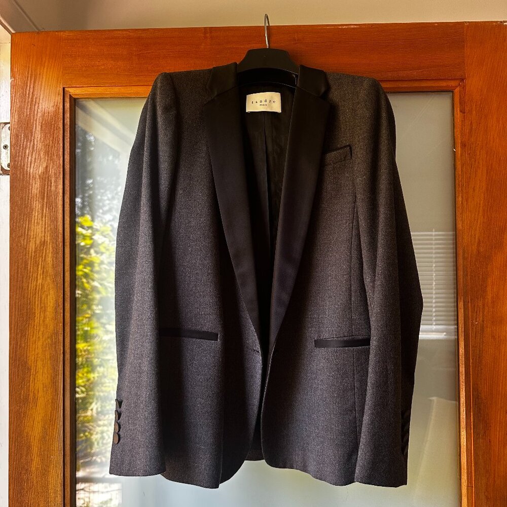 SANDRO Wool Tuxedo Blazer